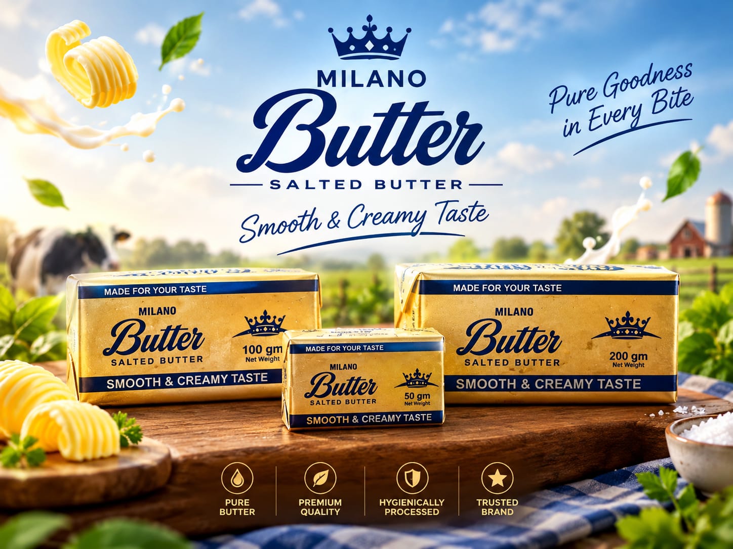 Milano Butter on a wooden board