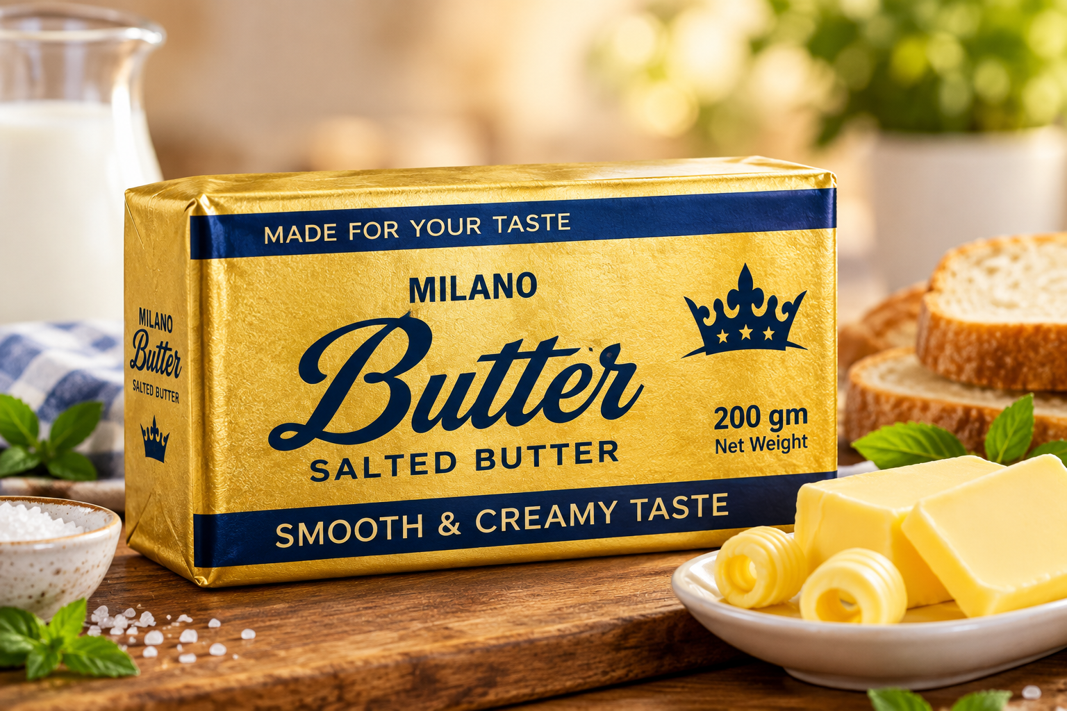 Milano Butter 200gm salted butter pack